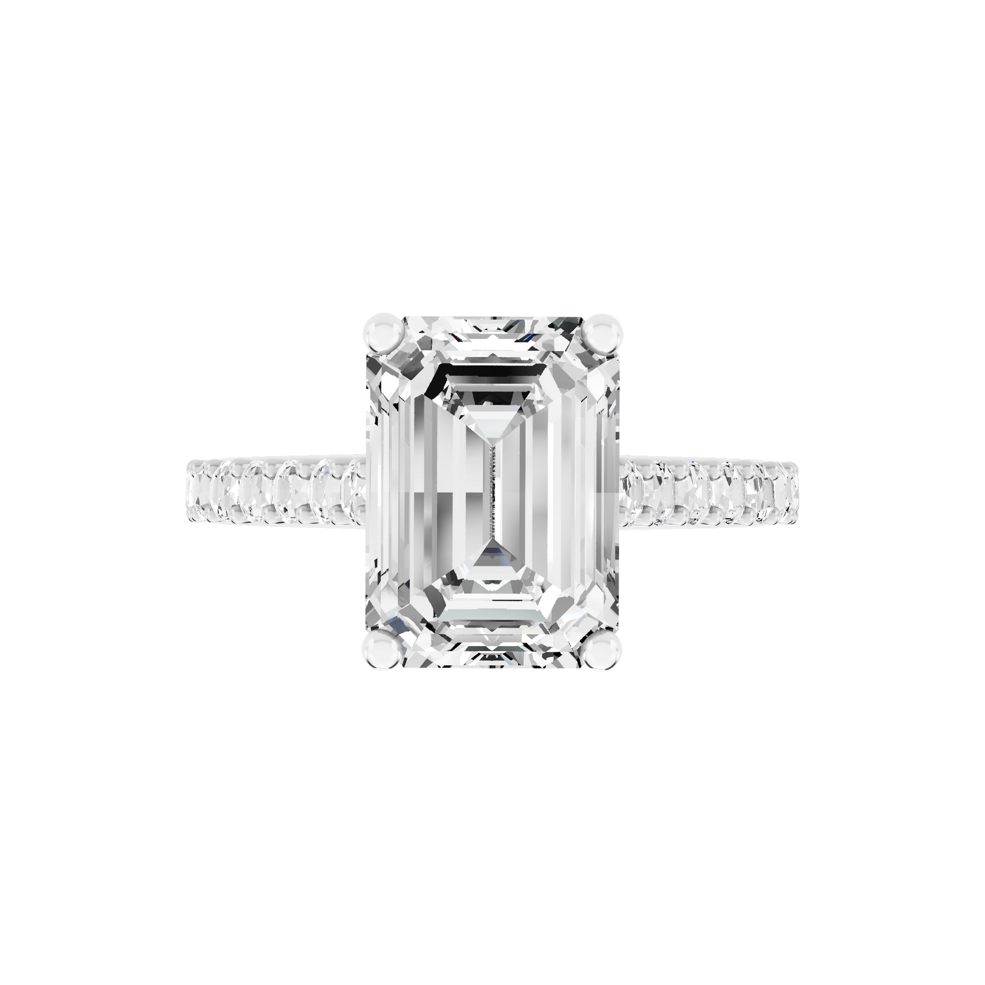 White Gold-Clarity Statement Solitaires Lab-Grown Diamond Engagement Ring_view=TOP