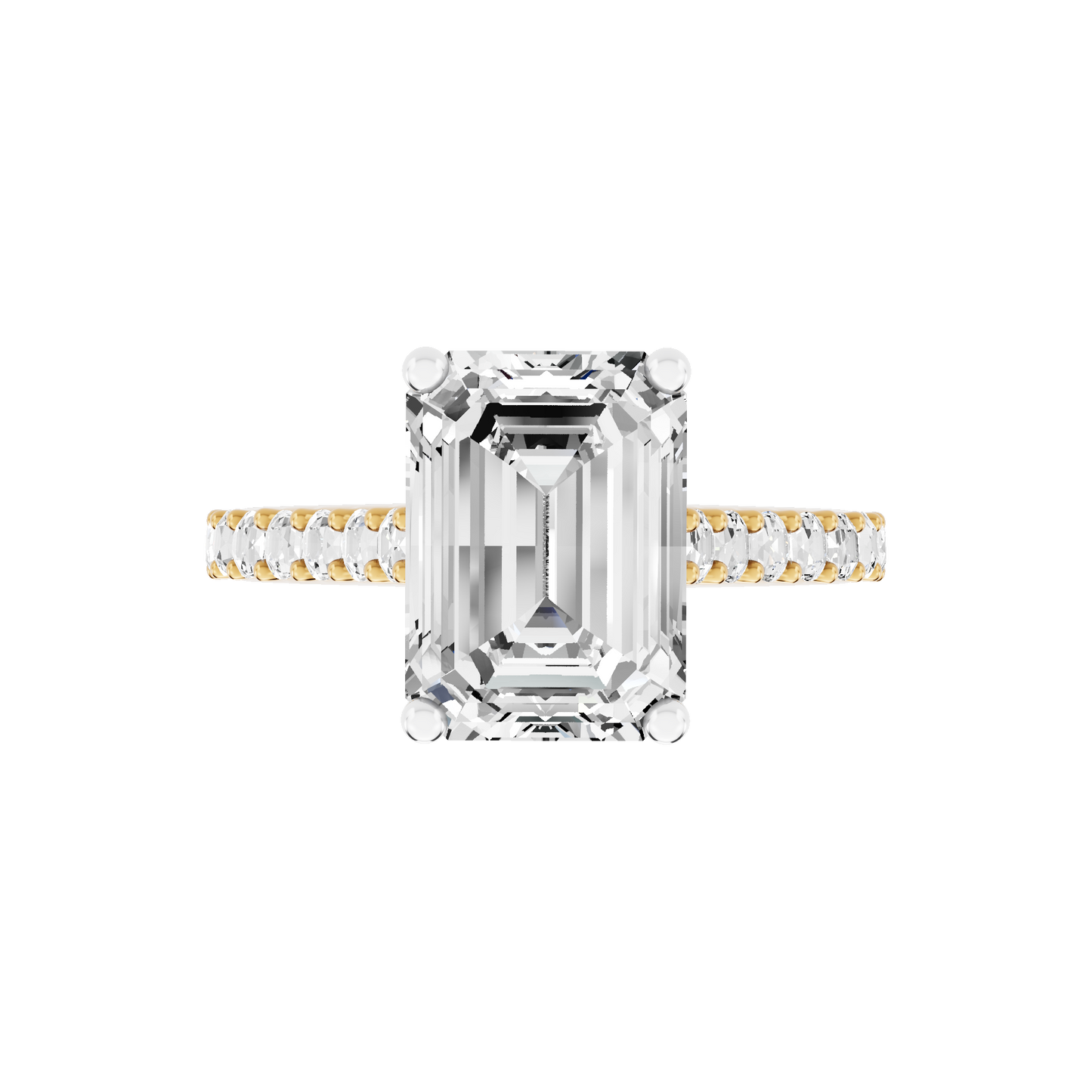 Yellow Gold-Clarity Statement Solitaires Lab-Grown Diamond Engagement Ring_view=TOP