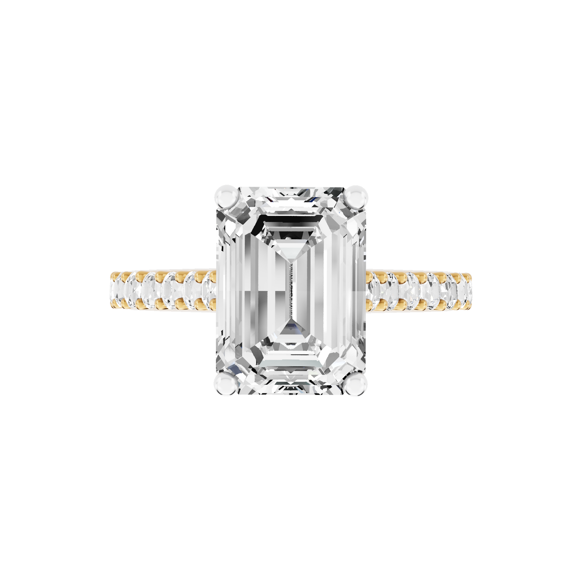 Yellow Gold-Clarity Statement Solitaires Lab-Grown Diamond Engagement Ring_view=TOP