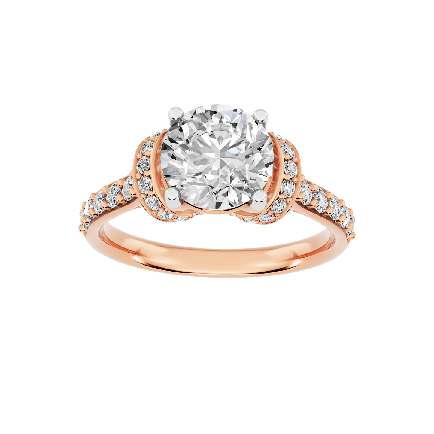 Pink Gold-Fortitude Statement Solitaires Lab-Grown Diamond Engagement Ring_view=3DH