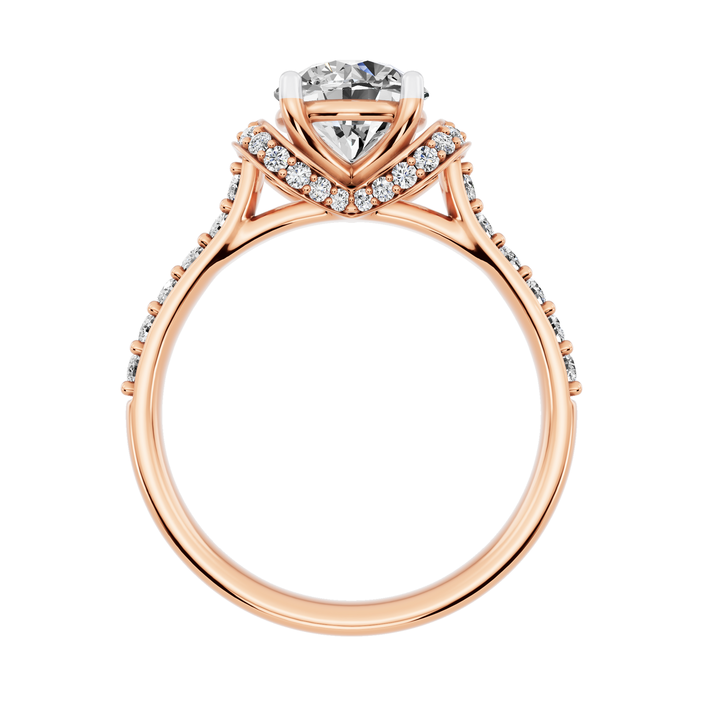 Pink Gold-Fortitude Statement Solitaires Lab-Grown Diamond Engagement Ring_view=FRONT
