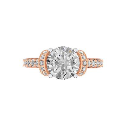 Pink Gold-Fortitude Statement Solitaires Lab-Grown Diamond Engagement Ring_view=TOP