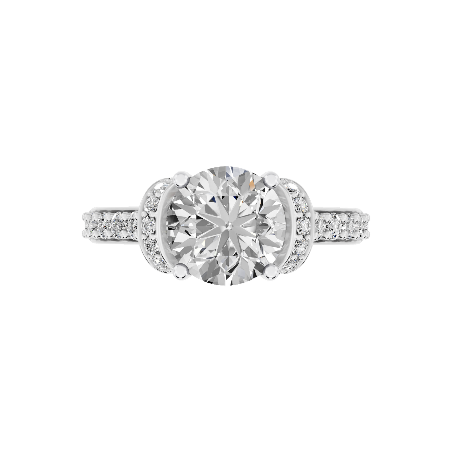 White Gold-Fortitude Statement Solitaires Lab-Grown Diamond Engagement Ring_view=TOP