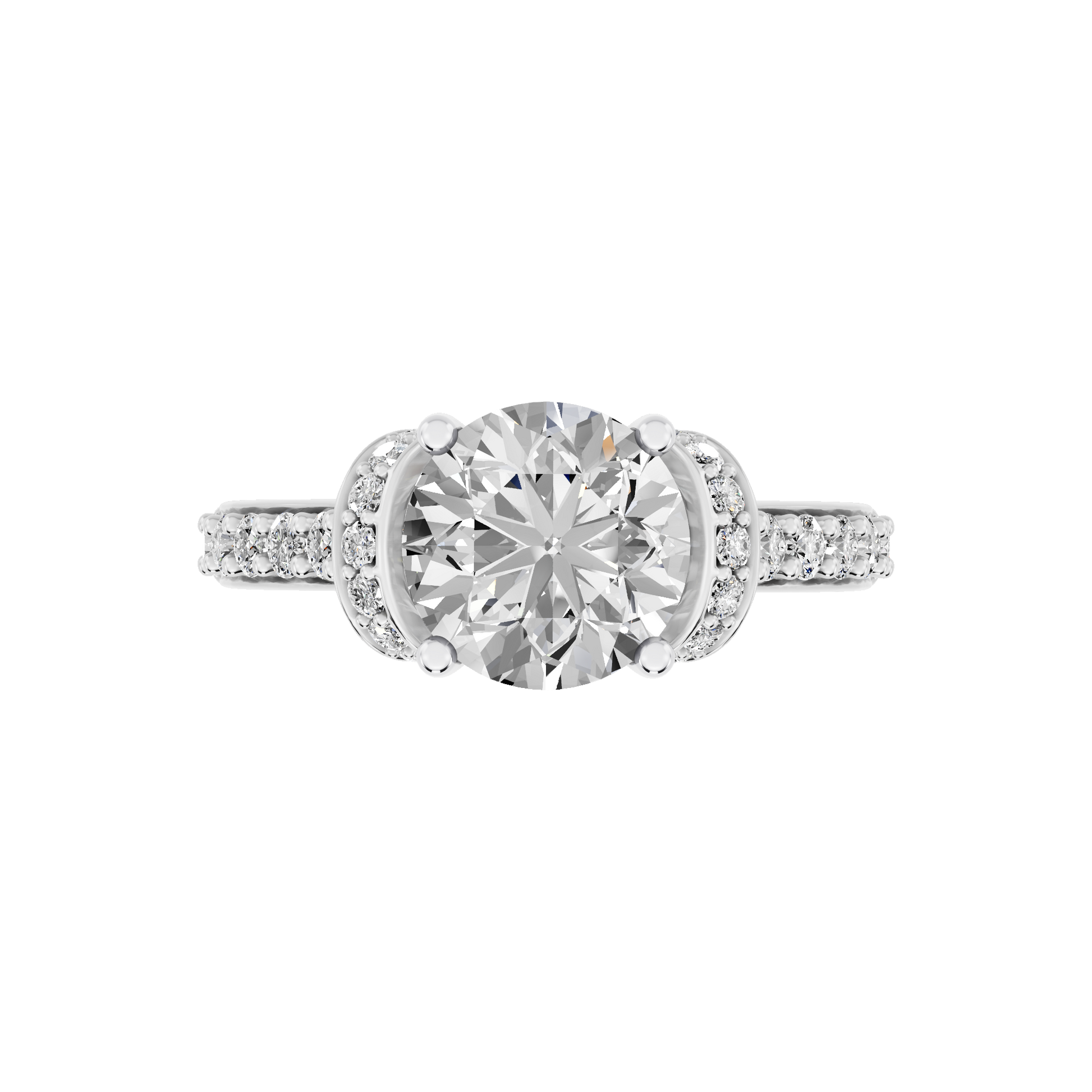 White Gold-Fortitude Statement Solitaires Lab-Grown Diamond Engagement Ring_view=TOP