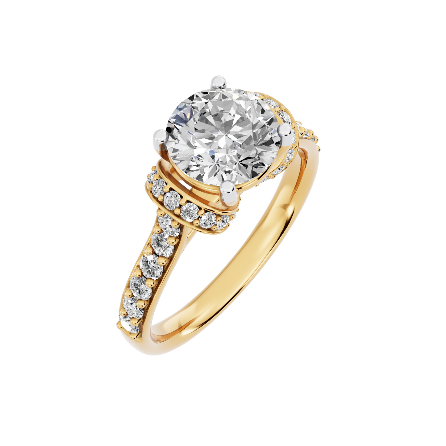 Yellow Gold-Fortitude Statement Solitaires Lab-Grown Diamond Engagement Ring_view=3DV
