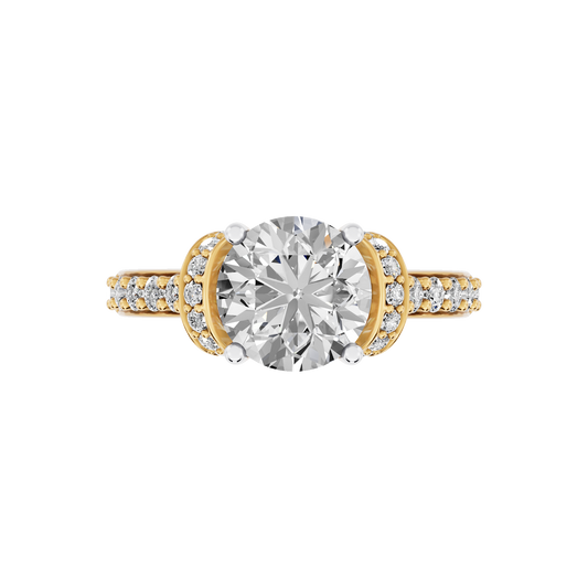 Yellow Gold-Fortitude Statement Solitaires Lab-Grown Diamond Engagement Ring_view=TOP