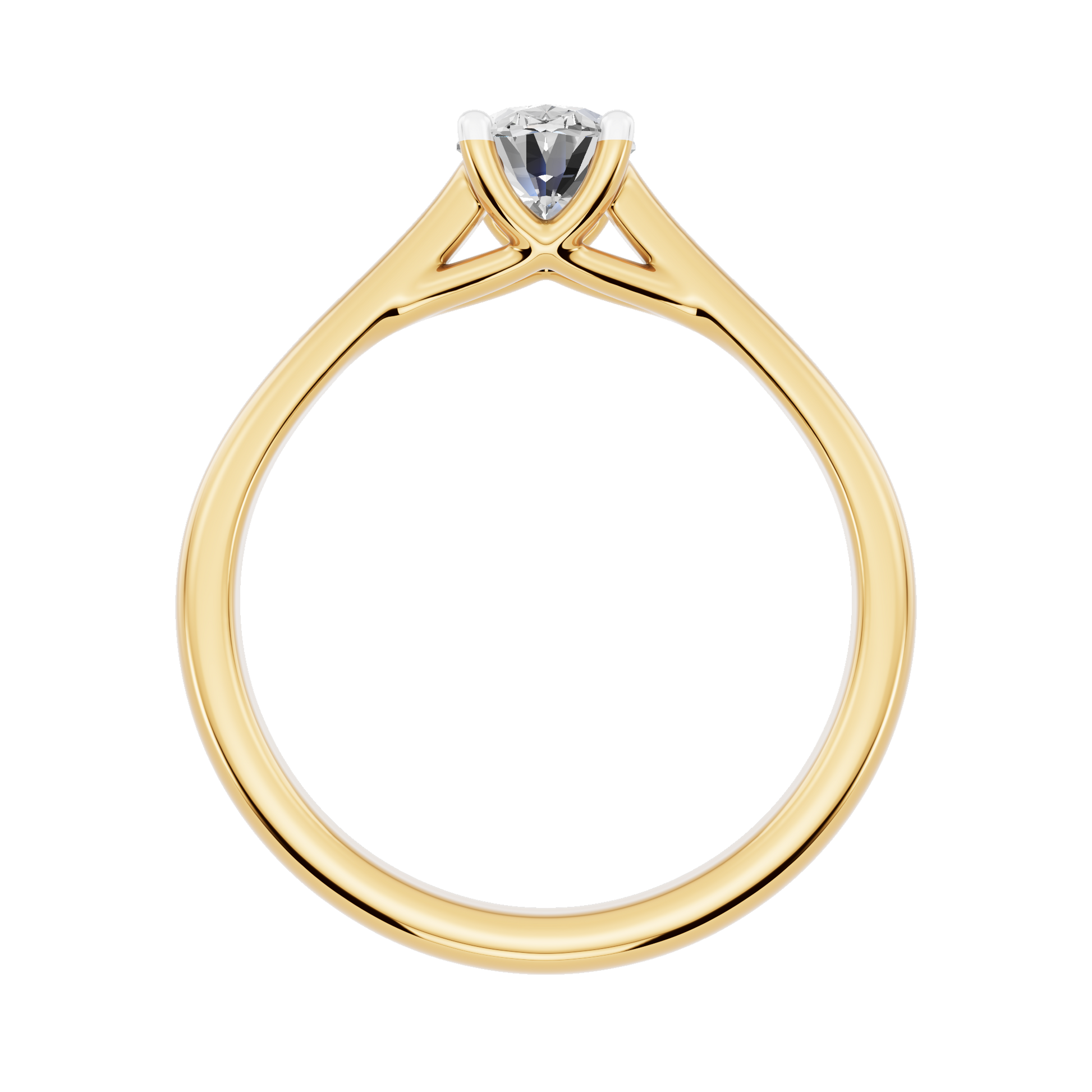 Yellow Gold-Radiant Lab-Grown Diamond Engagement Ring_view=FRONT