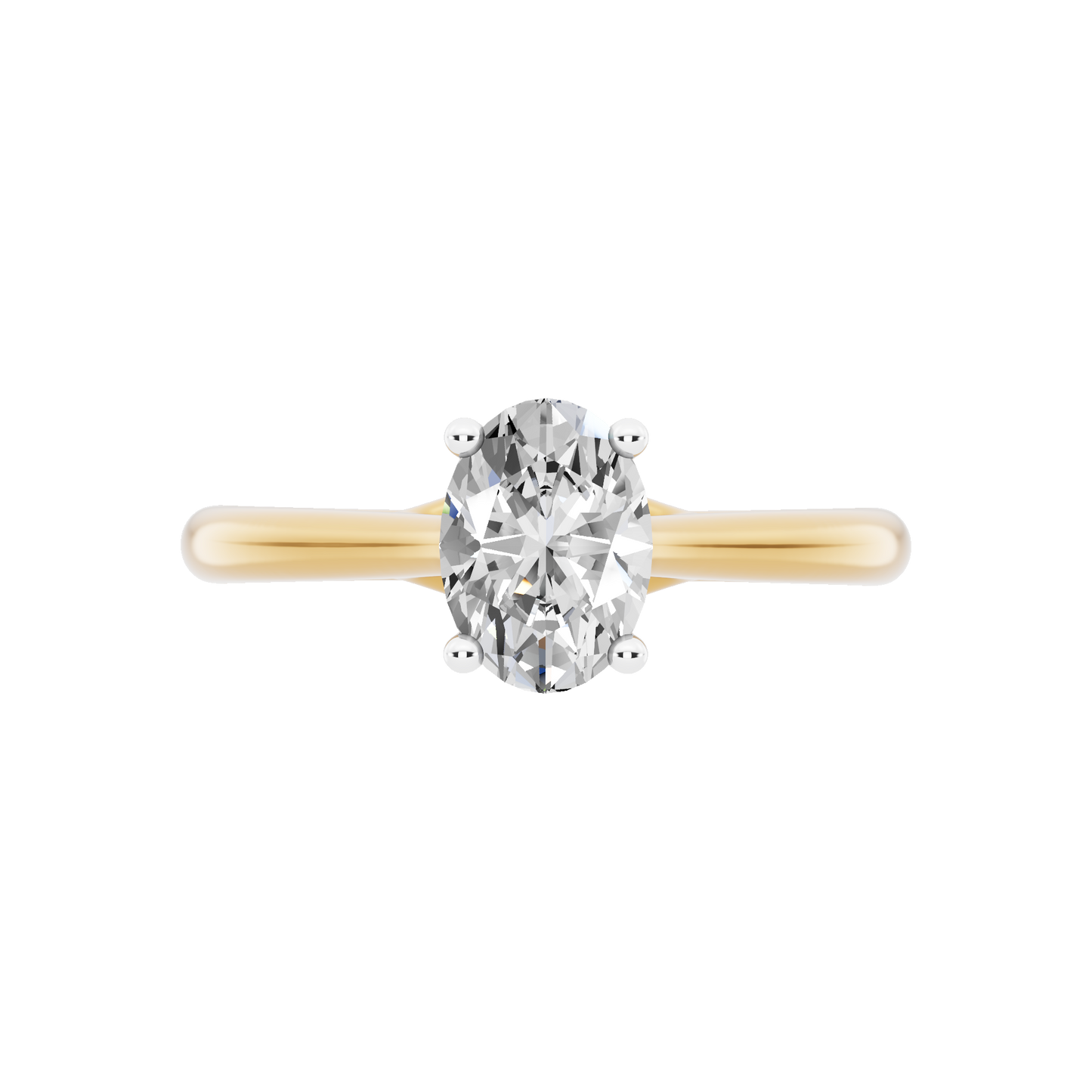 Yellow Gold-Radiant Lab-Grown Diamond Engagement Ring_view=TOP