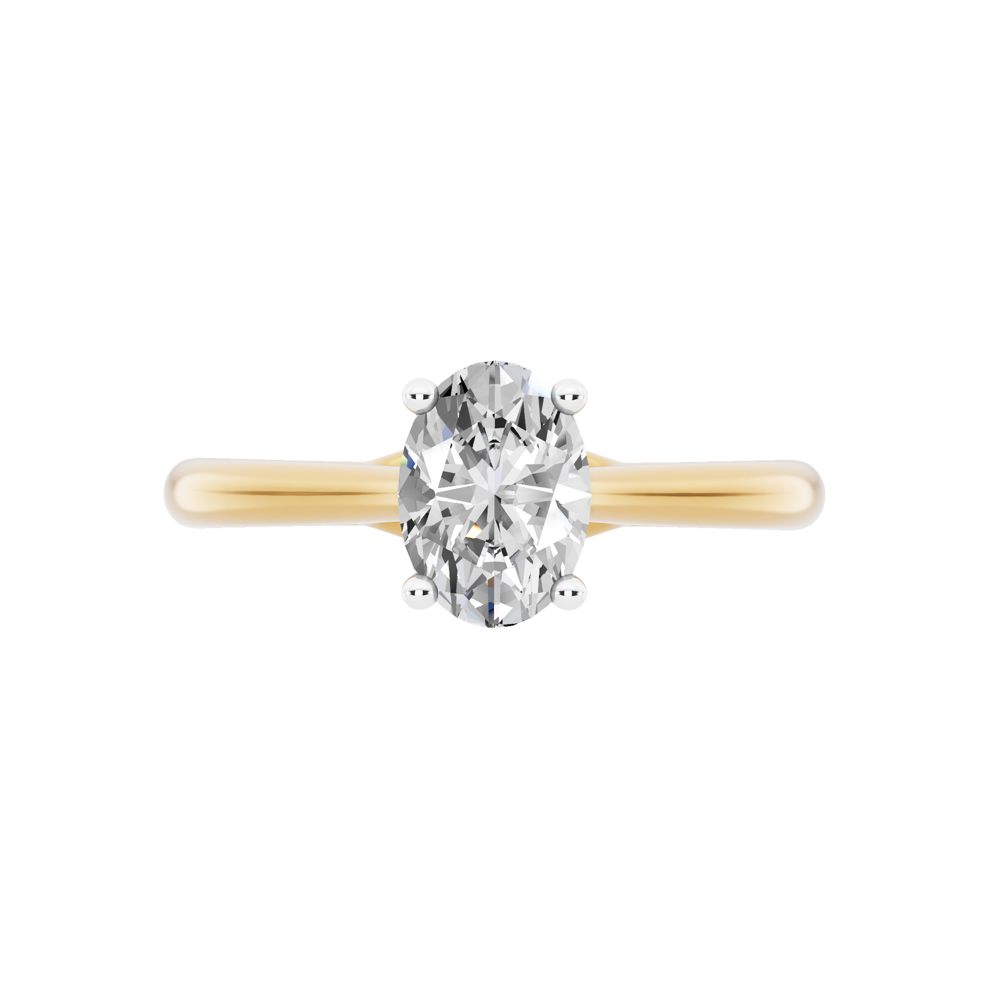 Yellow Gold-Radiant Lab-Grown Diamond Engagement Ring_view=TOP