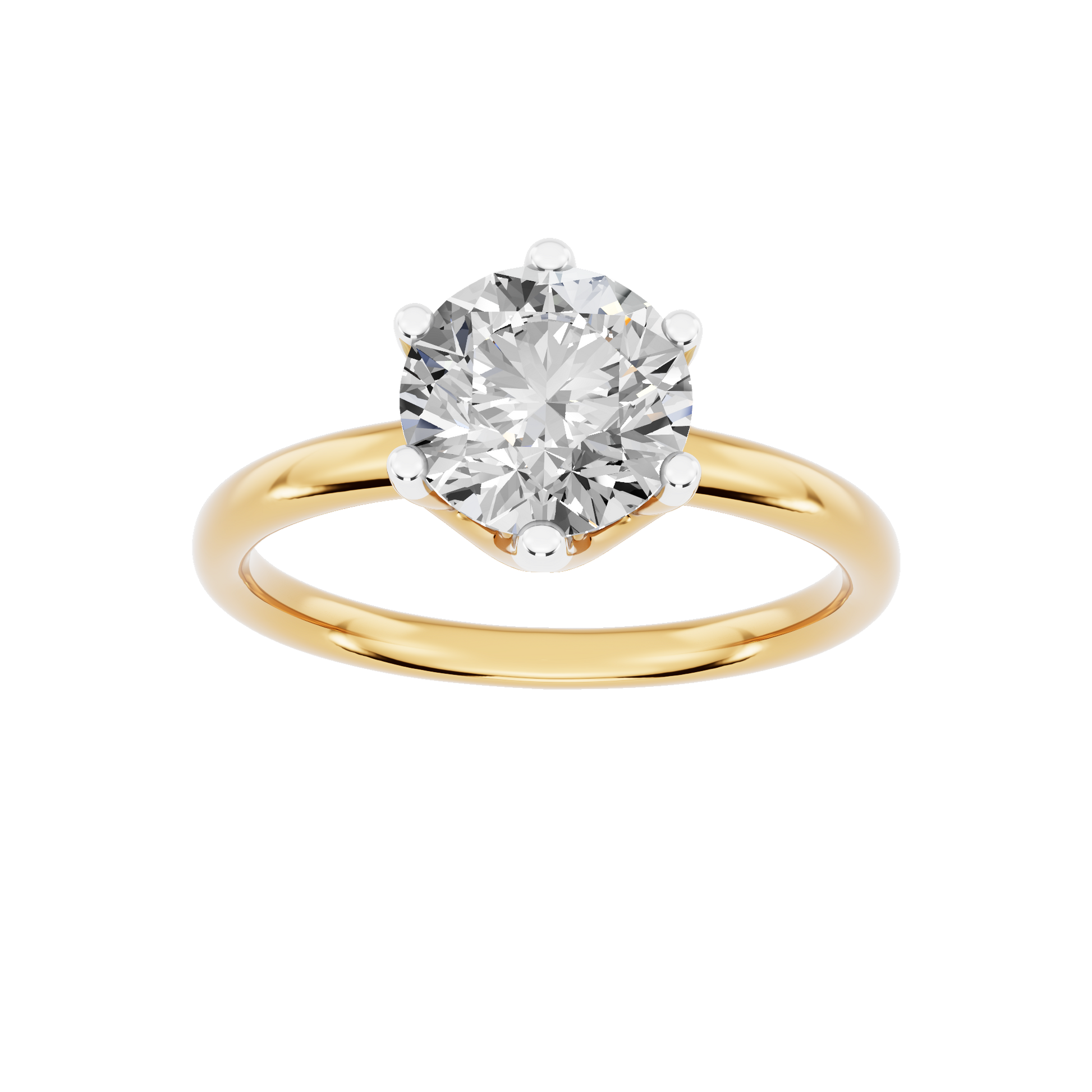 Yellow Gold-Blossom Lab-Grown Diamond Engagement Ring_view=3DH