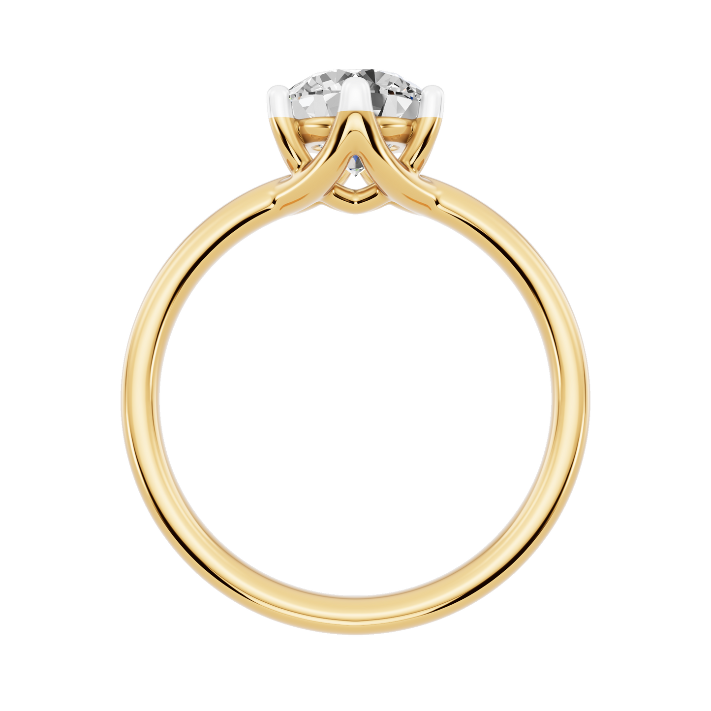 Yellow Gold-Blossom Lab-Grown Diamond Engagement Ring_view=FRONT