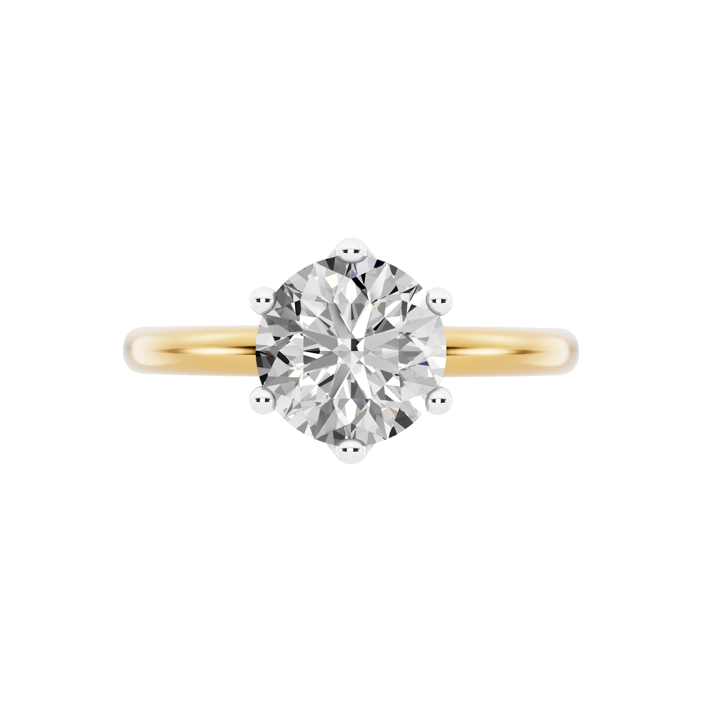 Yellow Gold-Blossom Lab-Grown Diamond Engagement Ring_view=TOP