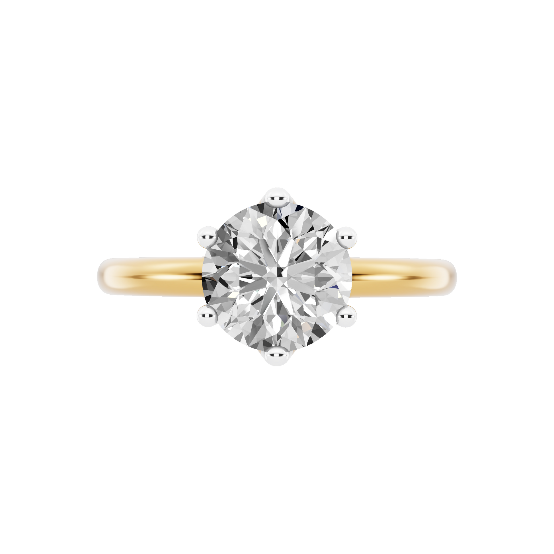 Yellow Gold-Blossom Lab-Grown Diamond Engagement Ring_view=TOP