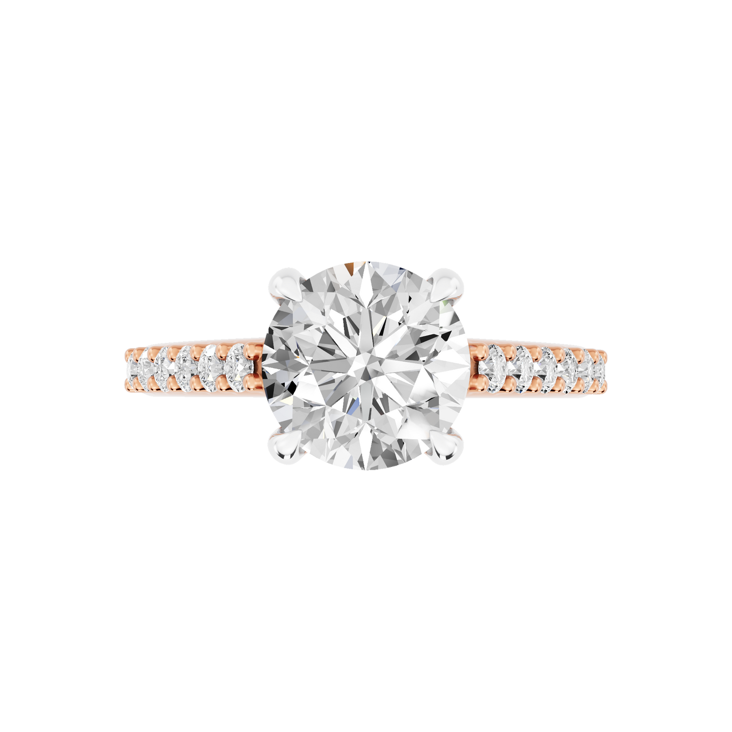 Pink Gold-Meridian Statement Solitaires Lab-Grown Diamond Engagement Ring_view=TOP