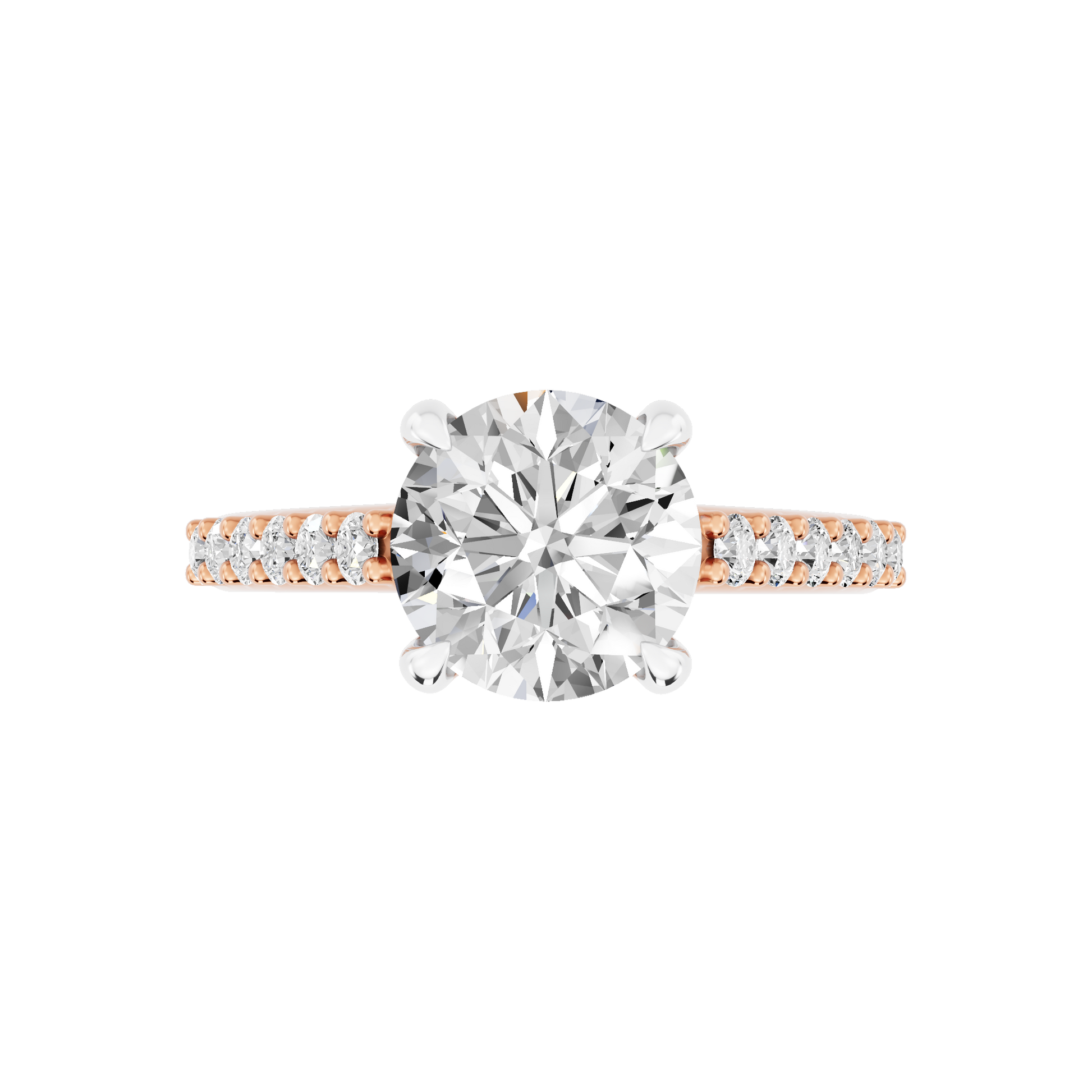 Pink Gold-Meridian Statement Solitaires Lab-Grown Diamond Engagement Ring_view=TOP