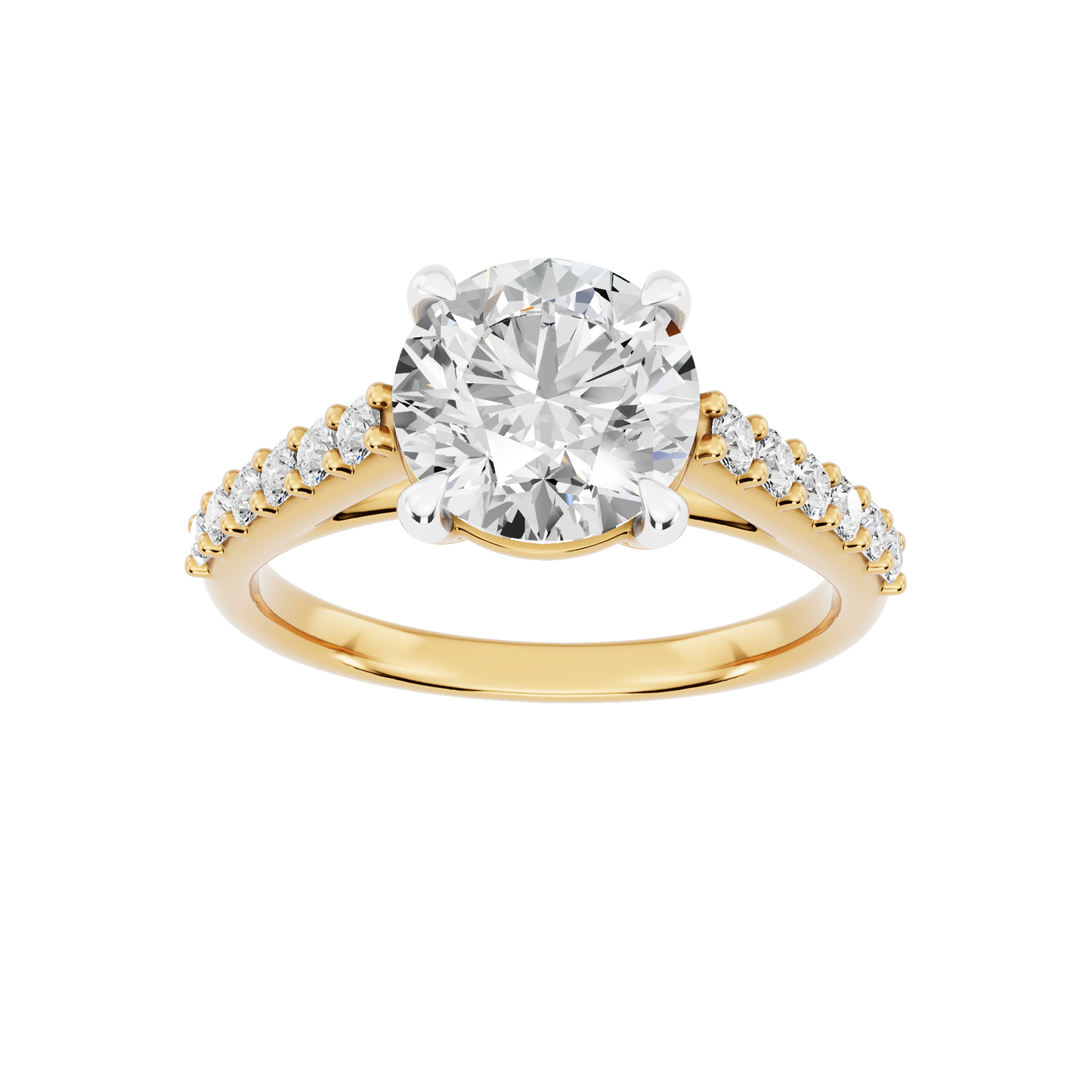 Yellow Gold-Meridian Statement Solitaires Lab-Grown Diamond Engagement Ring_view=3DH