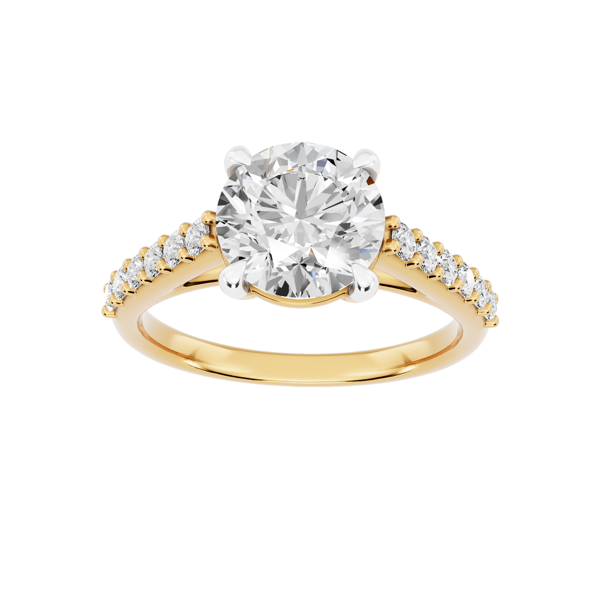 Yellow Gold-Meridian Statement Solitaires Lab-Grown Diamond Engagement Ring_view=3DH