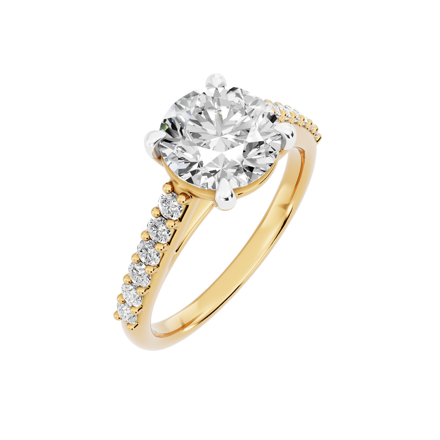 Yellow Gold-Meridian Statement Solitaires Lab-Grown Diamond Engagement Ring_view=3DV