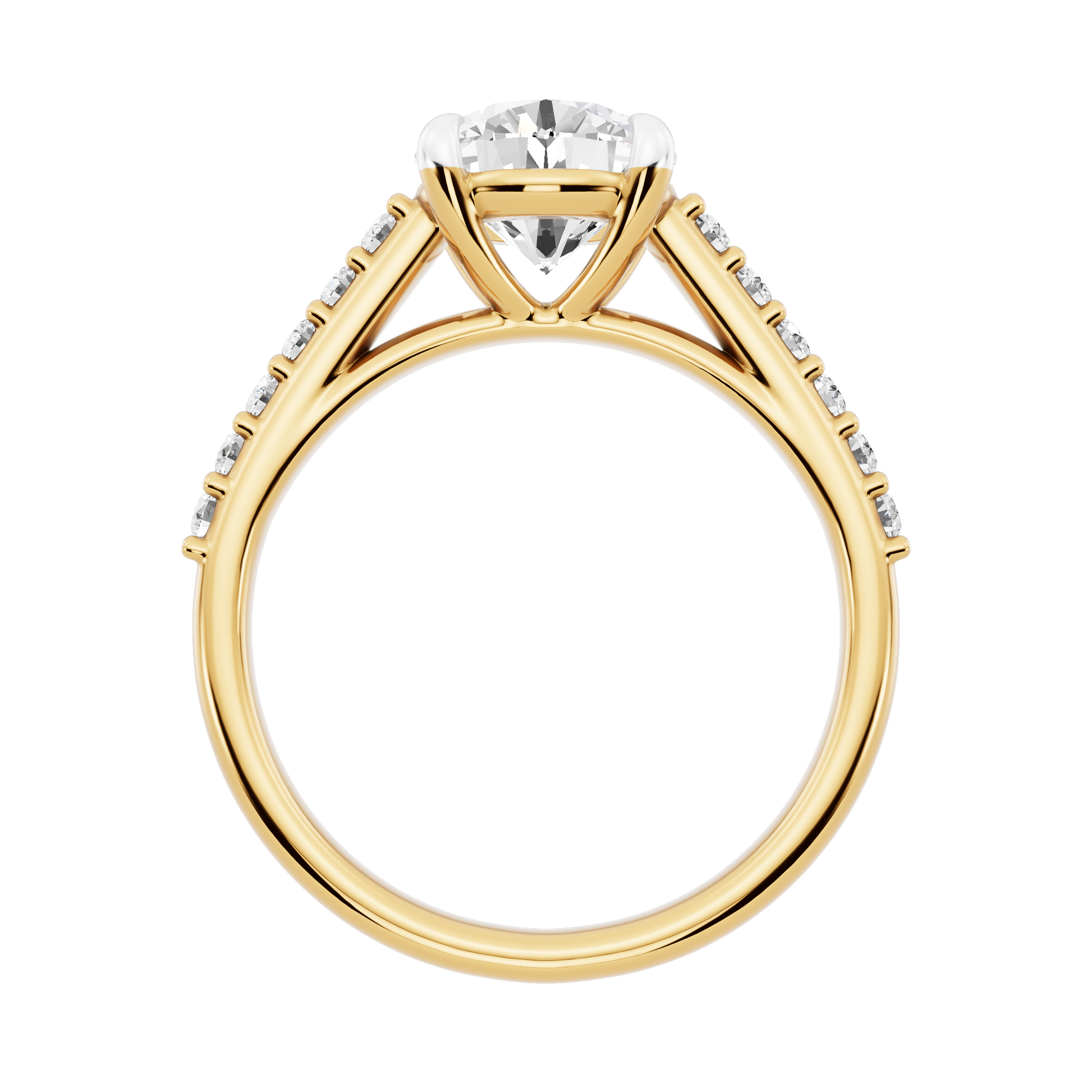 Yellow Gold-Meridian Statement Solitaires Lab-Grown Diamond Engagement Ring_view=FRONT