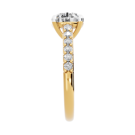 Yellow Gold-Meridian Statement Solitaires Lab-Grown Diamond Engagement Ring_view=SIDE