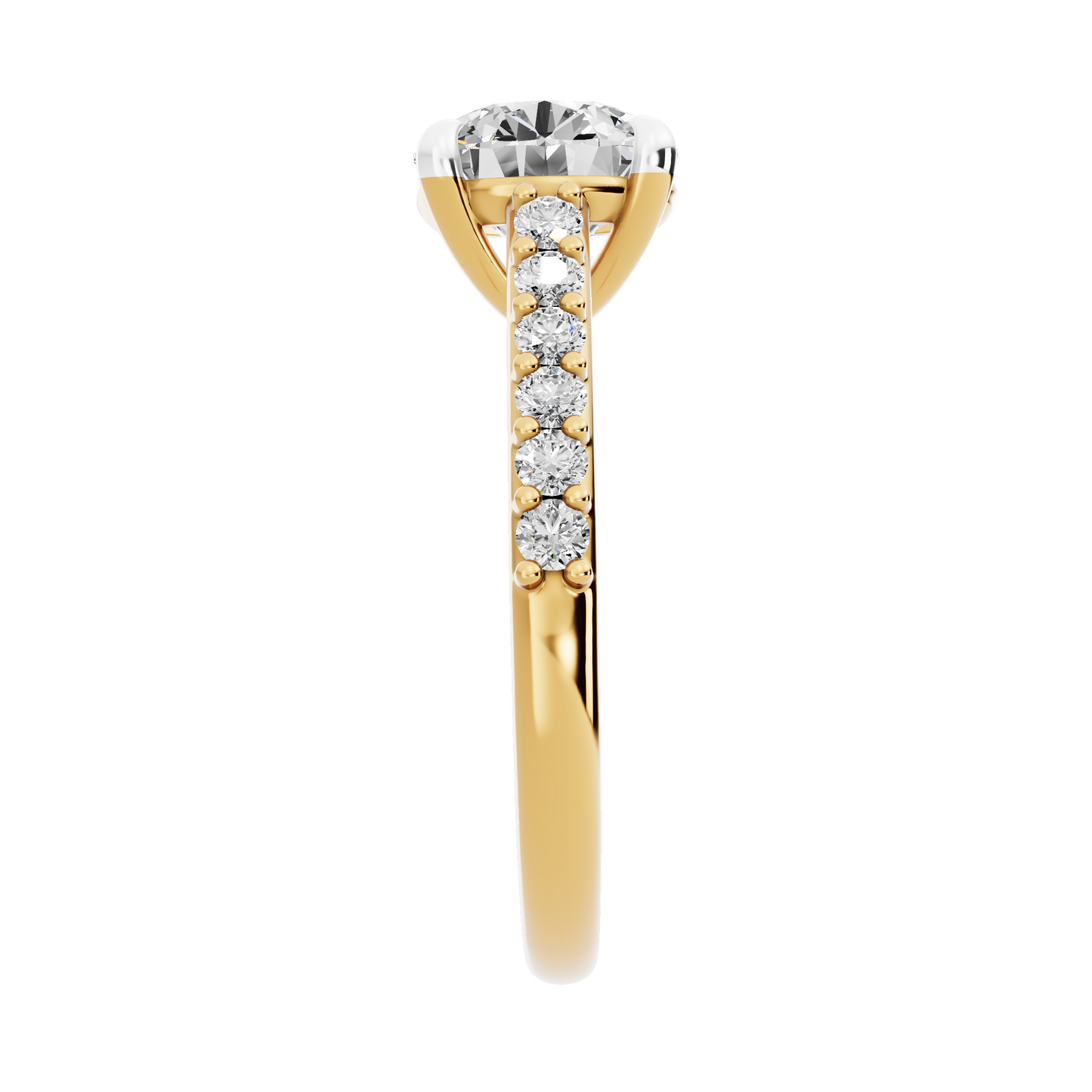 Yellow Gold-Meridian Statement Solitaires Lab-Grown Diamond Engagement Ring_view=SIDE