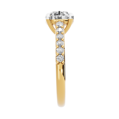 Yellow Gold-Meridian Statement Solitaires Lab-Grown Diamond Engagement Ring_view=SIDE