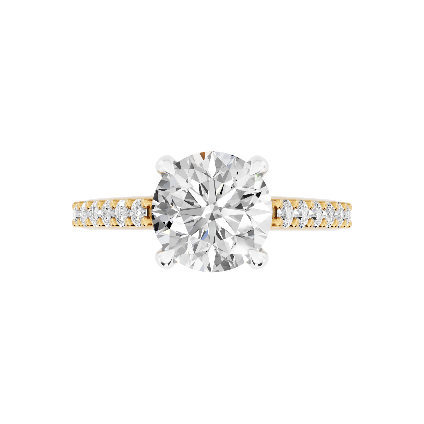 Yellow Gold-Meridian Statement Solitaires Lab-Grown Diamond Engagement Ring_view=TOP