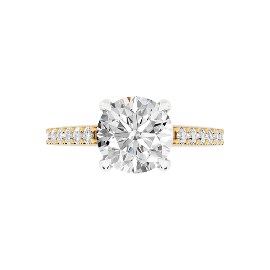 Yellow Gold-Meridian Statement Solitaires Lab-Grown Diamond Engagement Ring_view=TOP