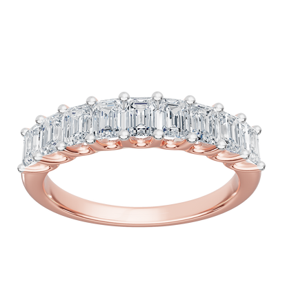 Pink Gold-Apex Emerald cut Band_view=3DH