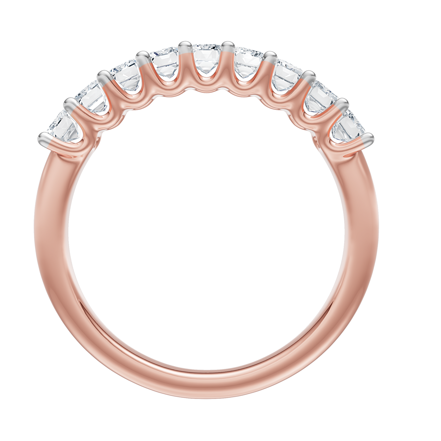 Pink Gold-Apex Emerald cut Band_view=FRONT