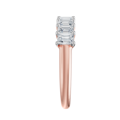 Pink Gold-Apex Emerald cut Band_view=SIDE