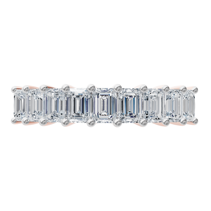 Pink Gold-Apex Emerald cut Band_view=TOP