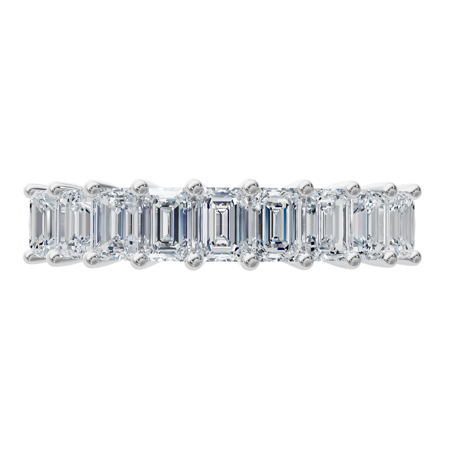 White Gold-Apex Emerald cut Band_view=TOP