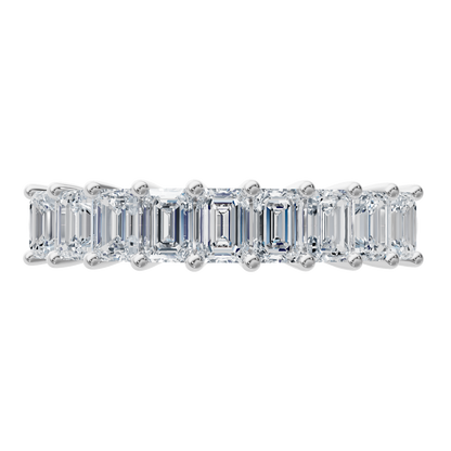 White Gold-Apex Emerald cut Band_view=TOP