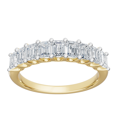 Yellow Gold-Apex Emerald cut Band_view=3DH