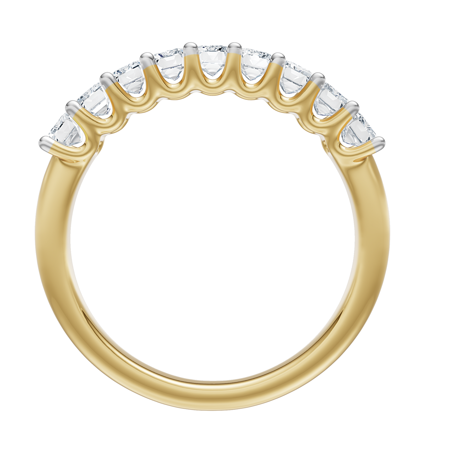Yellow Gold-Apex Emerald cut Band_view=FRONT