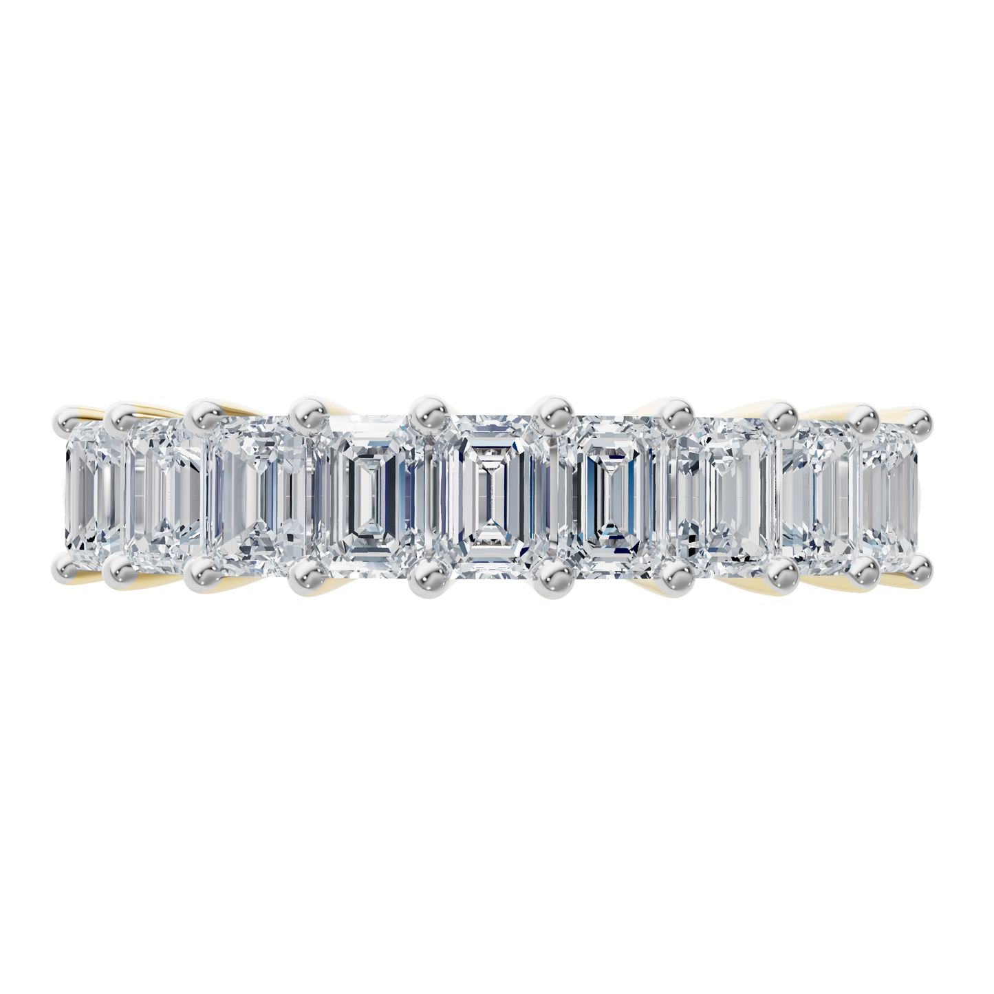 Yellow Gold-Apex Emerald cut Band_view=TOP
