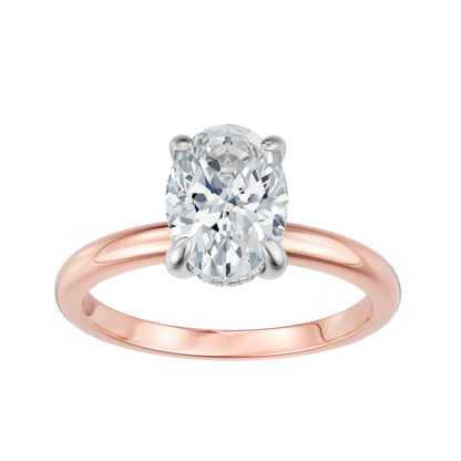 Pink Gold-Radiance Lab Diamond Ring 1.58ct Oval Center_view=3DH