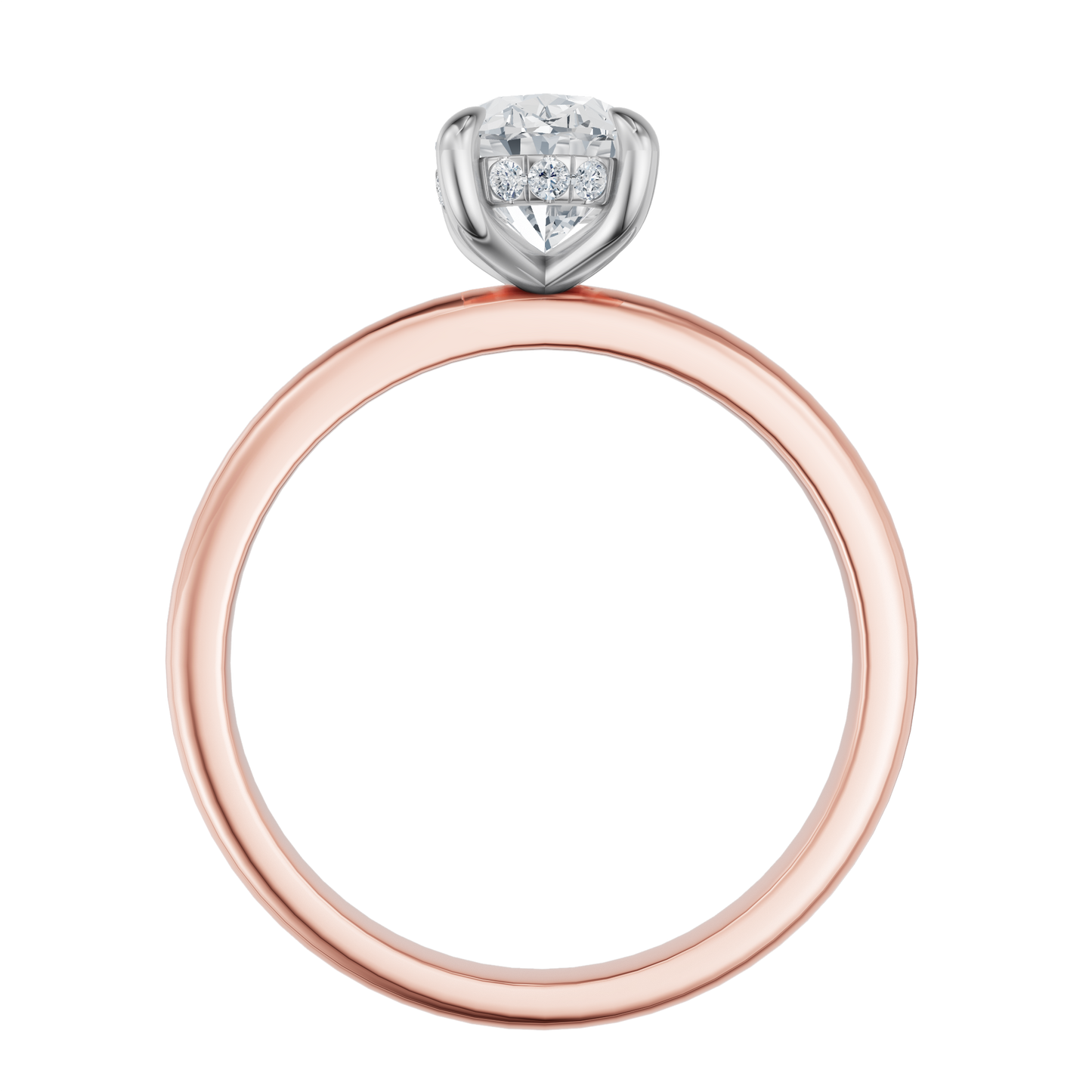 Pink Gold-Radiance Lab Diamond Ring 1.58ct Oval Center_view=FRONT