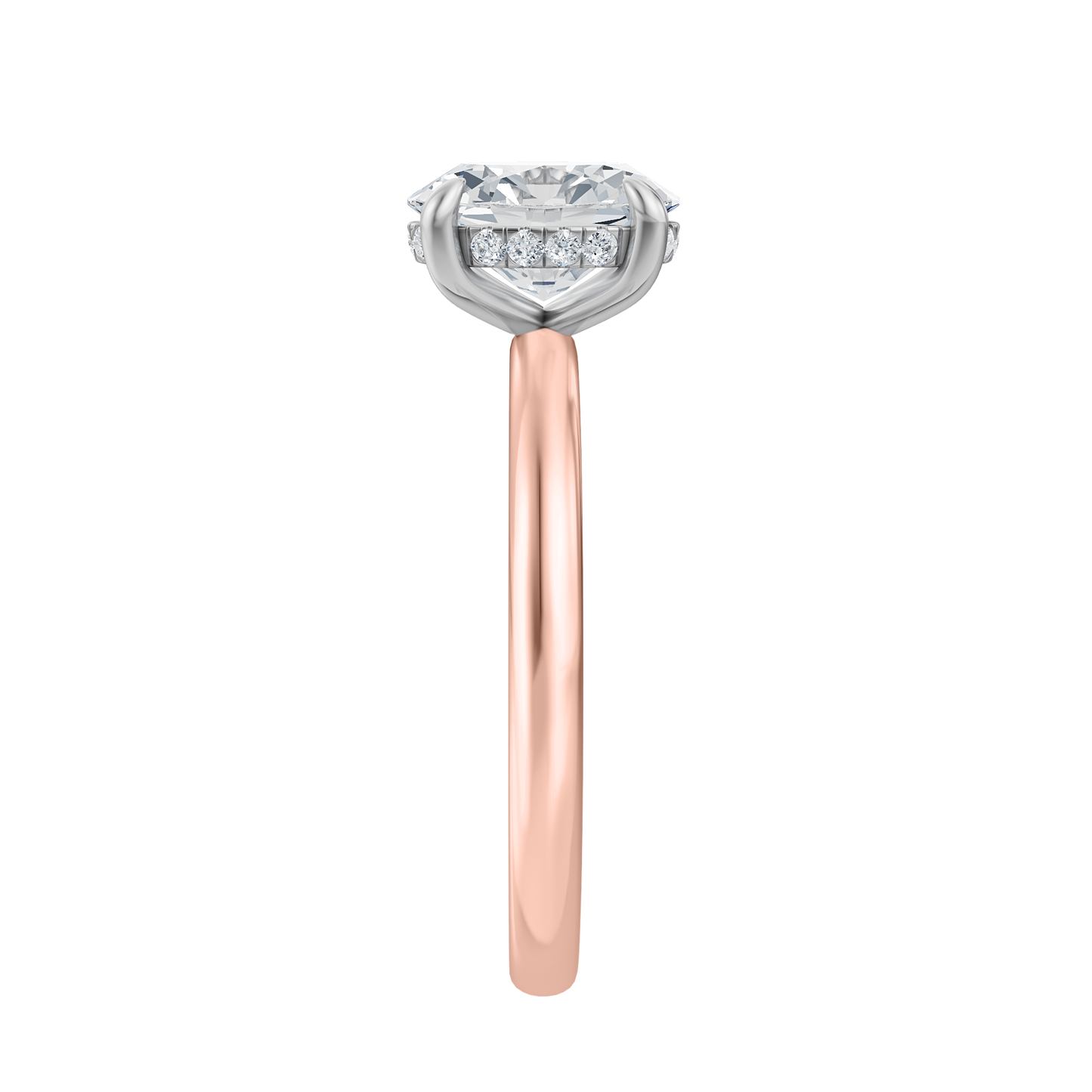 Pink Gold-Radiance Lab Diamond Ring 1.58ct Oval Center_view=SIDE