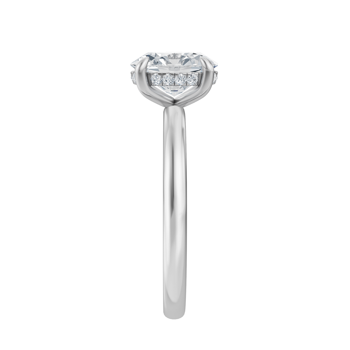 White Gold-Radiance Lab Diamond Ring 1.58ct Oval Center_view=SIDE