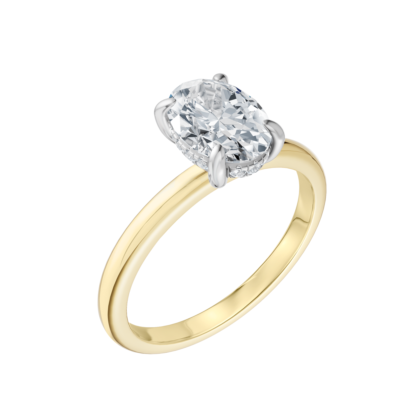 Yellow Gold-Radiance Lab Diamond Ring 1.58ct Oval Center_view=3DV
